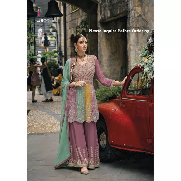 Custom Made Indian Palazzo Dupatta Designer Sharara Afghani Kurta Salwar Kameez For Eid