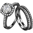 thumbnail image 1 of Riforla 3pcs Diamond Rings Set Womens Zircon Stacking Rings Promise Ring Fashion Wedding Rings Bridal Rings Womens Jewelry Black 7, 1 of 4