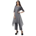 thumbnail image 3 of Moomaya Women's Plus Size Printed Asymmetric Kurti Pant Set, Cotton Chanderi, 1 Count, 3 of 6