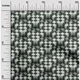 thumbnail image 2 of oneOone Silk Tabby Dark Green Fabric Geometrical Craft Projects Decor Fabric Printed By The Yard 42 Inch Wide, 2 of 4