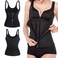 thumbnail image 1 of Women Waist Trainer Corset Zipper Body Shaper Vest with Adjustable Straps, 1 of 7