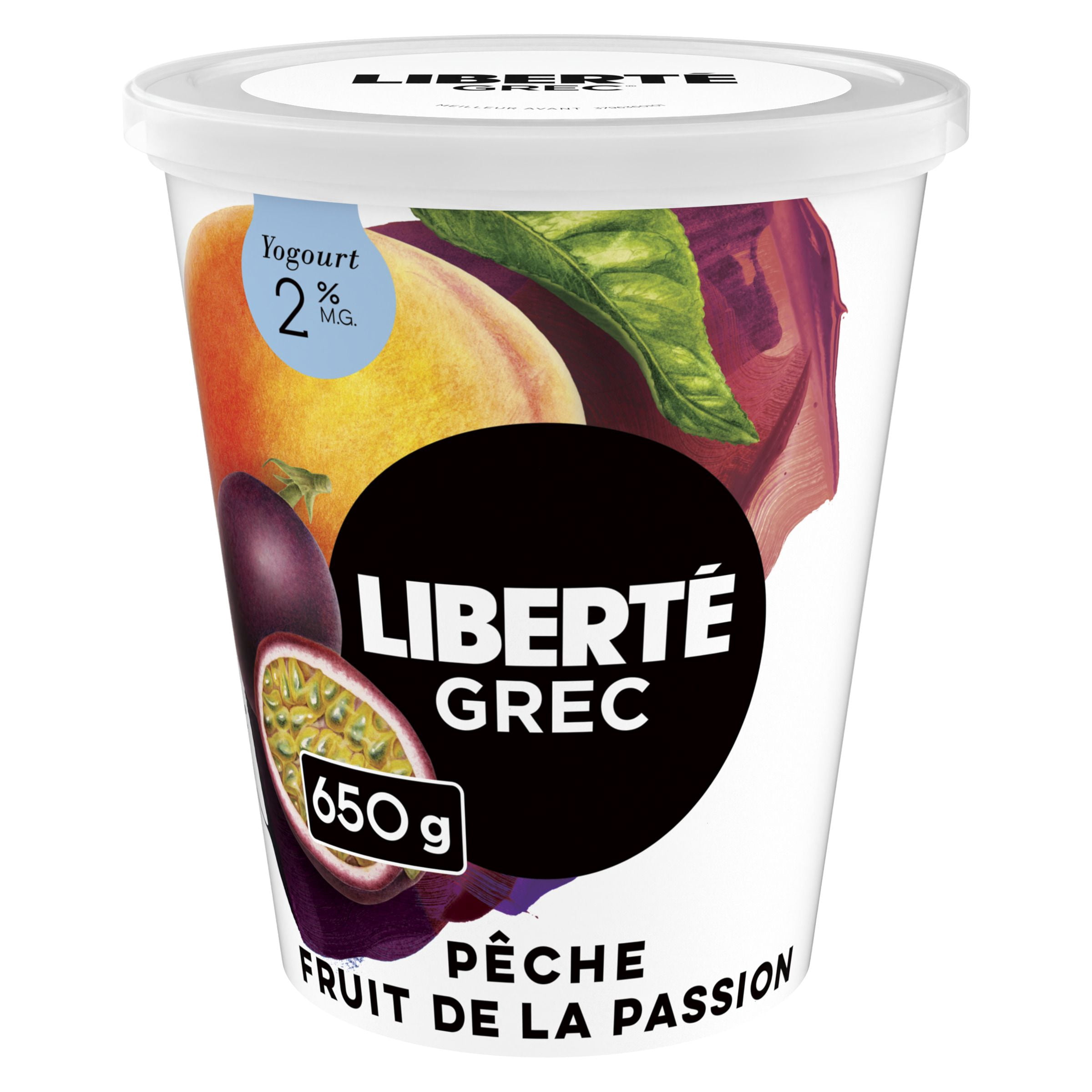 Liberté Greek Yogurt 2% Peach Passion Fruit, 650g