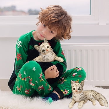 LSLJS 29 cm Chats Mignons de Simulation Jouets en Peluche Poupées Douces Rembourrées Décoration pour la Maison Cadeaux