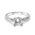 thumbnail image 3 of Bague de Fiançailles Simple pour Femme, Monture Solitaire, Or Blanc Massif 14 K, 3 of 3
