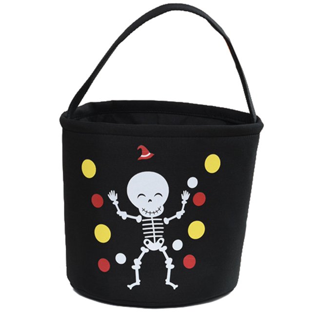 Halloween Candy Bucket Reusable Funny Trick or Treat Bucket Tote Bag for Party