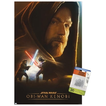Star Wars: Obi-Wan Kenobi – Obi-Wan Collage 22.375" x 34" Wall Poster with Beechwood Magnetic Frame, by Trends International