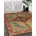 thumbnail image 2 of Ahgly Company Tapis d'Intérieur Carrés Abstraits Safran Rouge Persans, 8 Pieds Carré, 2 of 6