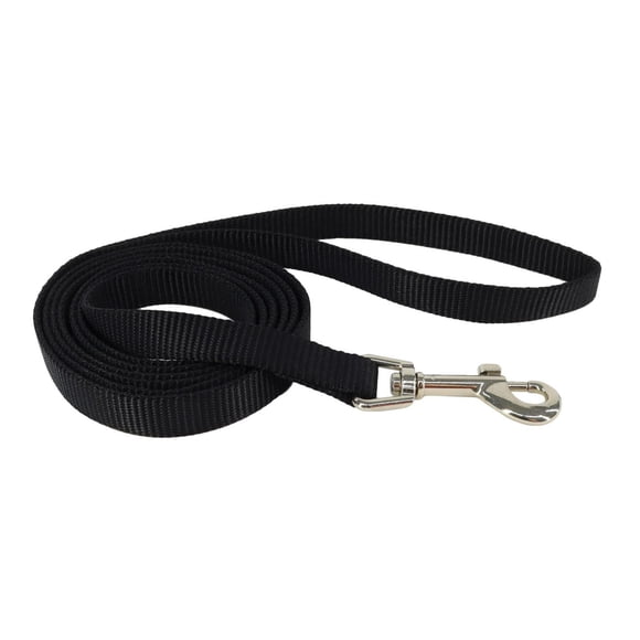 Pet Attire par Coastal 5/8 Pouces x 6 Pieds Laisse pour Chien Noire Moyenne