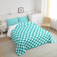 thumbnail image 4 of Erosebridal Checkered Gingham Bedding Sets Twin with Comforter, Rectangle Geometry Duvet Insert, Teens, 2pcs, 4 of 8