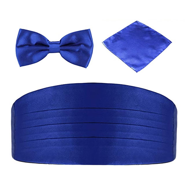 Bangcool Noeud Papillon pour Homme Mode Couleur Unie Noeud Papillon Formel avec Pochette Carrée et Anneau d'Été