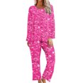 thumbnail image 2 of TopLLC Ensembles de Pyjama Ensembles de Détente pour Femmes, Vêtements de Nuit pour Femmes, Chemise de Nuit à Manches Courtes et Col Rond Imprimée et Ensembles de Pantalons Vêtements de Détente Pyjamas avec Poches Ensembles de Pyjama, 2 of 6