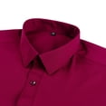 thumbnail image 4 of RXIRUCGD Cardigan Mode Homme Col Rabattu Uni Chemise d'Affaires à Boutons, Vin, Taille : TP, 4 of 8