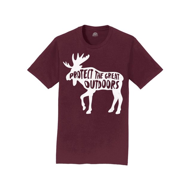 Gravity Outdoor T-Shirt pour Hommes Protéger le Grand Extérieur - Logo Blanc - Marron - G