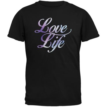 Love Life Watercolor Black Adult T-Shirt