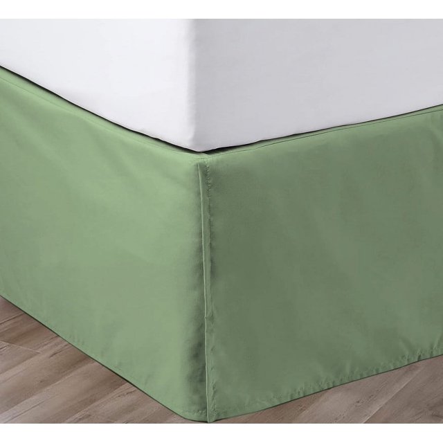 SGI Bedding 11 Inch Pleated Bed Skirt | Microfiber Bed Skirt | Fade Resistant, Wrinkle Free, Anti-static, Decorative, Extra Storage Space, Clutter-Free | Queen, Moss