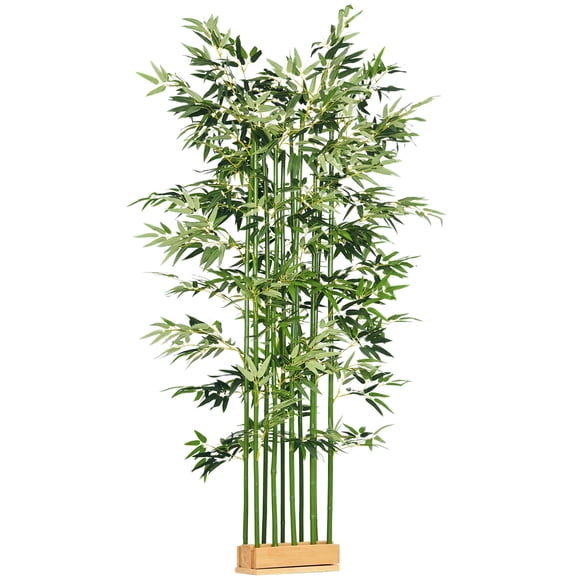 HOMCOM Arbre de Bambou Artificiel de 5 Pi de Hauteur, Plante de Bambou Factice pour la Déco de la Maison