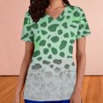 thumbnail image 4 of Mceream Nurse St Patricks Day Shirt for Womens Breathable Plus Size Nurse Working Uniform Shamrocks Print Scrub Tops V Neck Short Sleeve Fun Nursing Uniforms Green L, 4 of 6