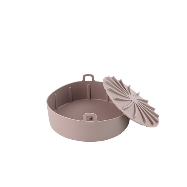 Dvkptbk Air Silicone Pots en pour Friteuse à, Doublure Réutilisable en Silicone pour Friteuse à Air Chaud avec Intérieur Texturé pour une distribution Uniforme de la Chaleur. Sans BPA et Compatible Lave-Vaisselle, Cet Accessoire Protège les Friteuses contre l'Accumulation de Graisse et Prolonge Leur Durée de Vie. Comprend des Trous Latéraux pour la Suspension et des Gants en Silicone Isolés contre la Température pour une Manipulation Sécuritaire. Convient aux Friteuses à Air, Fours et Micro-Ondes.