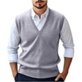 thumbnail image 1 of Styesk Mens Sweater Men's Wool Casual Solid Color-Neck Sleeveless Sweater Pullover, 1 of 7