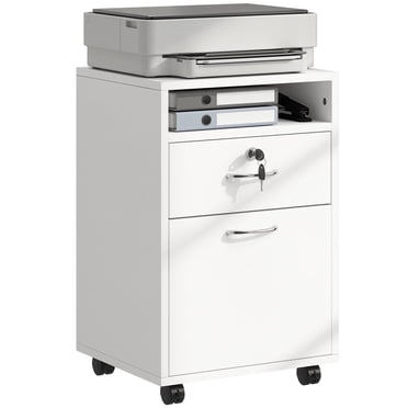 HOMCOM Armoire de Rangement de Documents Roulante 24 Pouces pour Imprimante de Bureau à Domicile