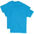 thumbnail image 2 of Hanes Mens X-Temp Crewneck Short-Sleeve T-Shirt 2-Pack, S, Neon Blue Heather, 2 of 2