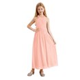 thumbnail image 1 of renvena Robe de Demoiselle d'Honneur pour Fille, Enfants, Dos Nu, Sans Manches, en Mousseline, Robe de Fête, Mariage, Rose, 8, 1 of 7