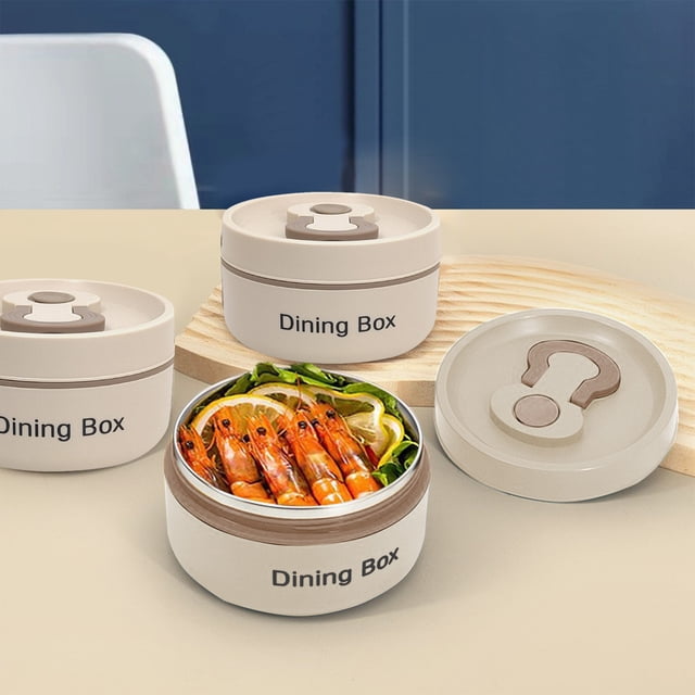 Roiihwy Stainless Bento Box Adult, Lunch Box Containers with Insulation, Portable Insulated Snack Box Lunch Box for Women Men (Beige)