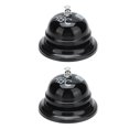 thumbnail image 2 of 2Pcs Service Bell Exquisite Clear Sound Classic Shape Polishing Glossy Nonslip Base Call Bell for Hotel Restaurant HomeBlack, 2 of 14