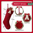 thumbnail image 3 of Bas de Noël avec Lettre Initiale 18 Pouces Bas pour Décoration de Noël - Rouge P, 3 of 9