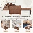 thumbnail image 3 of AECOJOY Fauteuil-Lit 3-en-1 de 38 Pouces, avec Dossier Réglable, Brun, 3 of 8