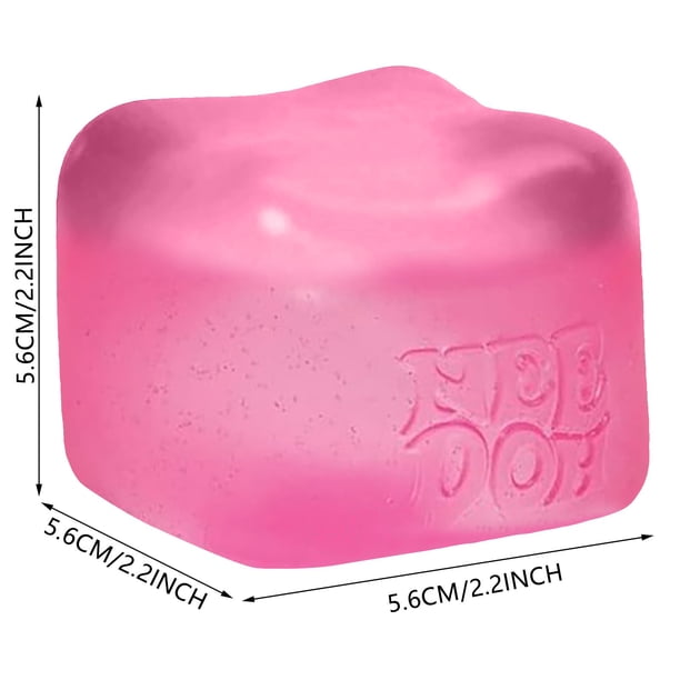Lot De 4 Cubes Anti-Stress Squishy – Balles En Forme De Glaçon Bleu Avec Flocons De Neige, Jouet Sensoriel Pour Anxiété Et Concentration