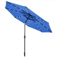 thumbnail image 3 of Patiojoy 10 ft Patio Market Umbrella w/Solar Powered LED Light Blue, 3 of 9