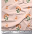 thumbnail image 1 of Soimoi Rayon Crepe Fabric Leaves & Floral Block Decor Fabric Printed Yard 46 Inch Wide, 1 of 3