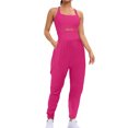 thumbnail image 2 of RXIRUCGD Womens Running Onesie Workout Rompers Outfits Exercise Jumpsuits Gym Yoga, Hot Pink, Size: S, 2 of 8