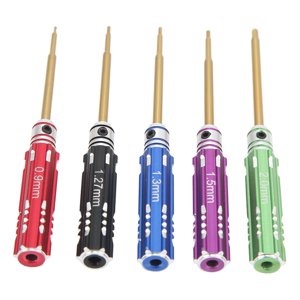 RC Screwdriver Set, 5pcs Steeel RC Screwdrivers 0.9mm 1.27mm 1.3mm 1.5mm 2.0mm Steel Hex Screw Driver With Non Slip Handle For RC Hobbies