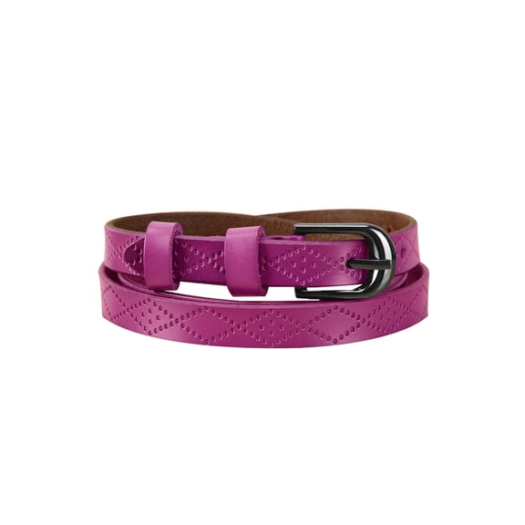 INSPIRE CHIC Ceinture de Taille Mince pour Femmes, Motif Exotique Embossé en Losanges, Boucle à Ardillon Simple, 38.3-42.9 Pouces, Violet