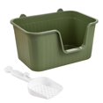 thumbnail image 2 of DOLITY Cat Litter Basin Bedpan Kitten Potty Toilet with Portable Open Green XL, 2 of 9