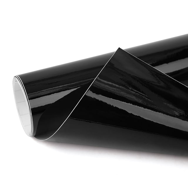 Unique Bargains Gloss Bubble Free Air Release Self Adhesive Car Vinyl Film Wrap Sticker Decal Black 60" x 12"