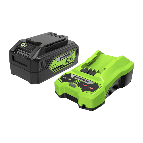 Greenworks Batterie 24 V 5,0 Ah et Ensemble Chargeur