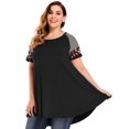 thumbnail image 1 of LARACE Plus Size Tunics Tops for Womens Crewneck Short Sleeve Blouse T Shirts Black 1X, 1 of 5