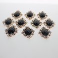 thumbnail image 2 of Diamante Rhinestone Beads Flat Back Button Scrapbook Sewing Craft Black 30x25mm, 2 of 7