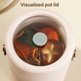 thumbnail image 3 of Portable Electric Stew Pot 500W Compact Travel Cooking Pot with Visual Lid 304 Stainless Steel Steaming Basket for Soup Rice Tea Porridge Noodles, 3 of 7