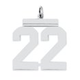 thumbnail image 1 of Sterling Silver Rhodium-plated Large Polished Number 22 Charm QPL22 (24mm x 20mm), 1 of 2