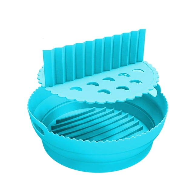 Fryer Baking Pan Odor-free Anti-Deformed High Temperature Resistance Foldable Bakeware Solid Color Air-Fryer Silicone Pot Pan for Kitchen