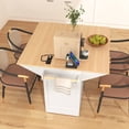 thumbnail image 4 of taoruifang white 55.7'' Kitchen Island with 2 Drop Leaf for 4-6 Seating with Power Outlet, 4 of 27