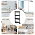 thumbnail image 4 of Slim Rolling Storage Organizer with 4 Tiers, Waterproof Plastic, Mobile Laundry Room Bathroom Kitchen Shelving Unit for Narrow Spaces, 4 of 6
