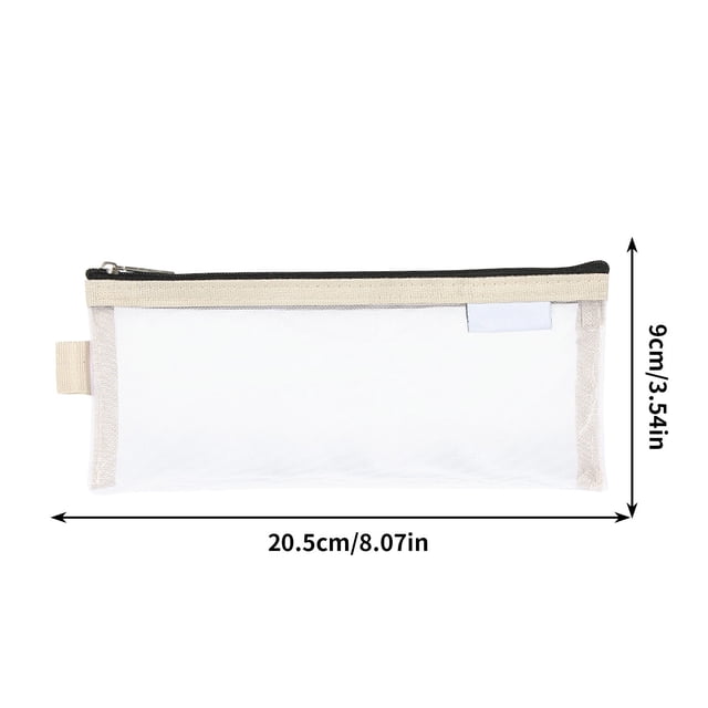 LSLJS Mesh Pencil Case Pouch, Transparent Stationery Pouch Pencil Case with Zipper Large Capacity Pencil Pouch Travel Makeup Bag Stationary Organizer Pen Bag