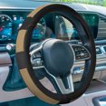 thumbnail image 3 of FH Group FH2002-BEIGEBLACK Deluxe Full Grain Authentic Leather Steering Wheel Cover- BEIGEBLACK, 3 of 5