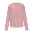thumbnail image 4 of AherBiu Chandails à Manches Longues pour Femmes, Col Ras du Cou, Chandail de Printemps, Haut, T-Shirts, Couleur Unie, 4 of 6