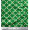 thumbnail image 1 of Soimoi Green Velvet Fabric Artistic Flower Damask Decor Fabric Printed Yard 58 Inch Wide, 1 of 5